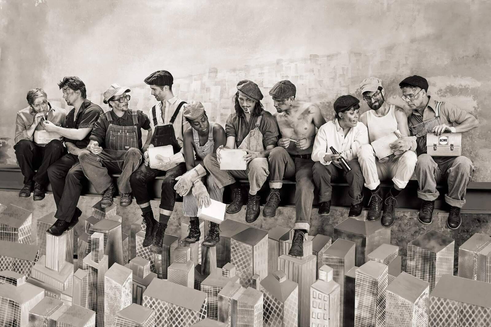 Steel beam holiday card — alternate angle