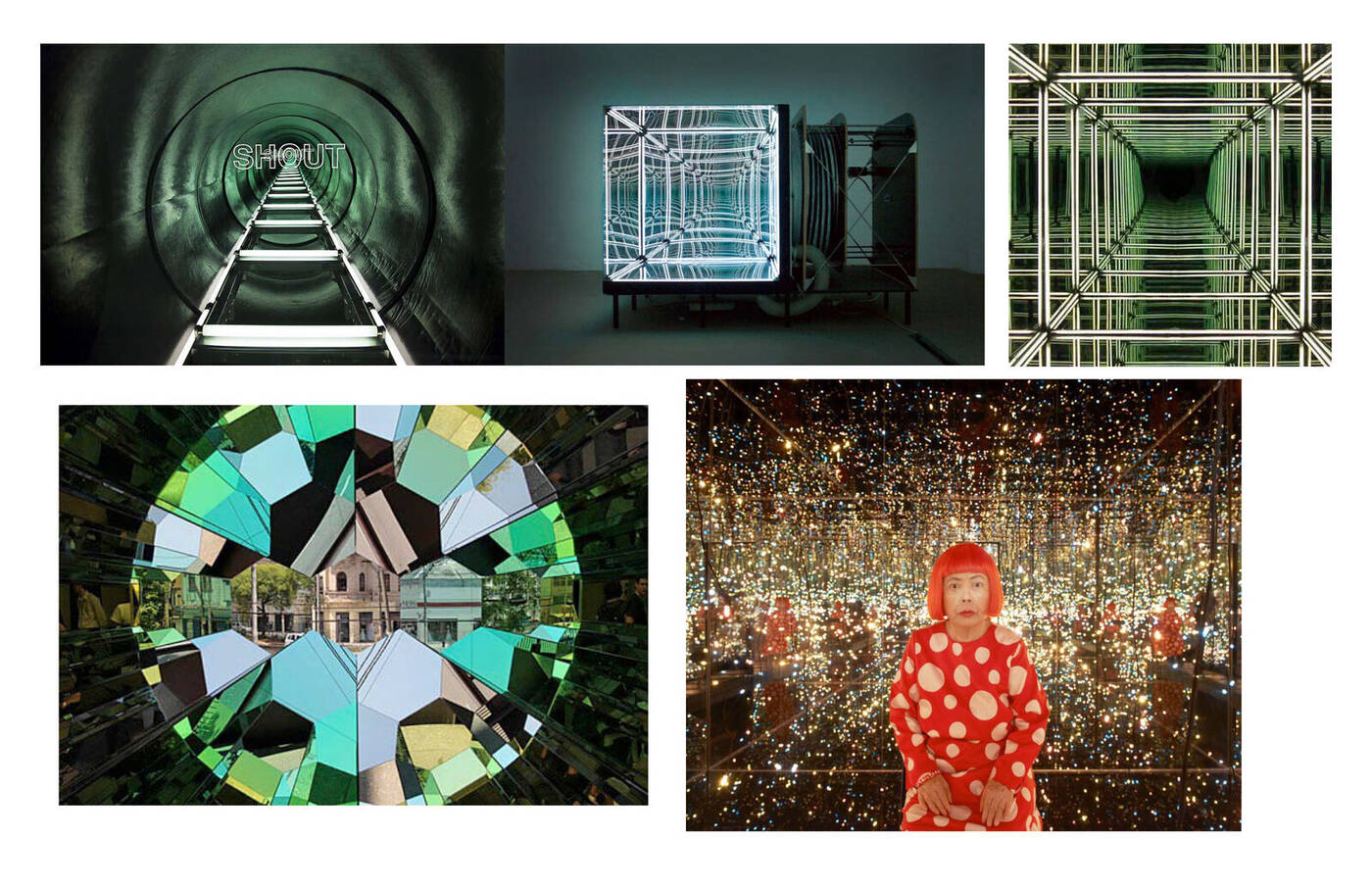 Infinity mirrors and light tunnels