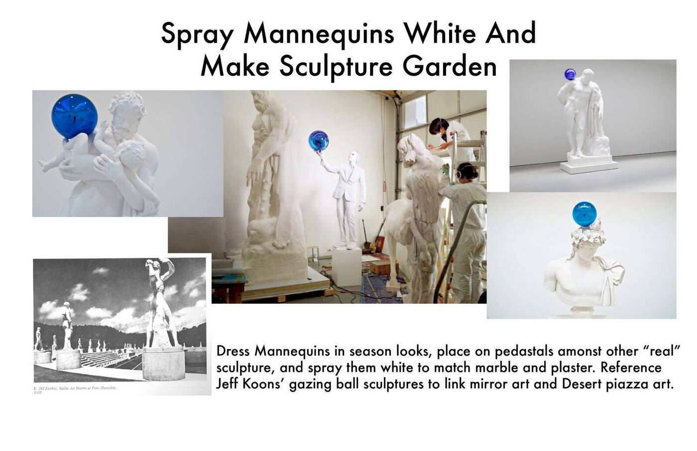 White mannequin sculpture garden