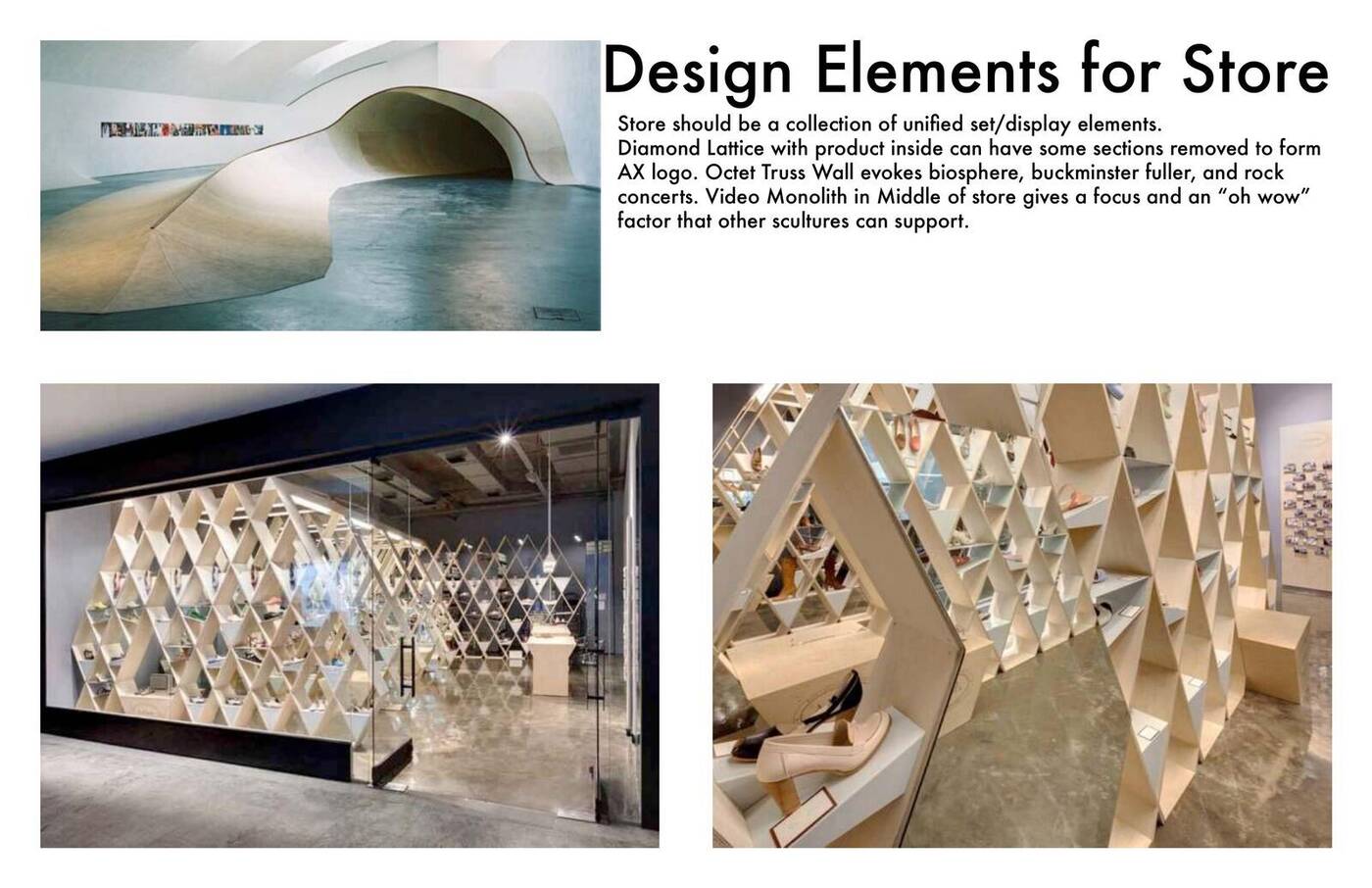 Design elements — diamond lattice, octet truss