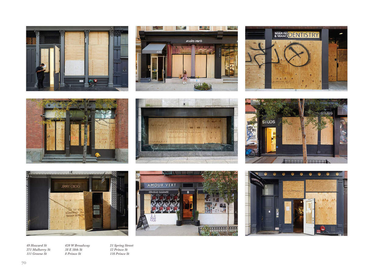 Interior grid — nine storefronts