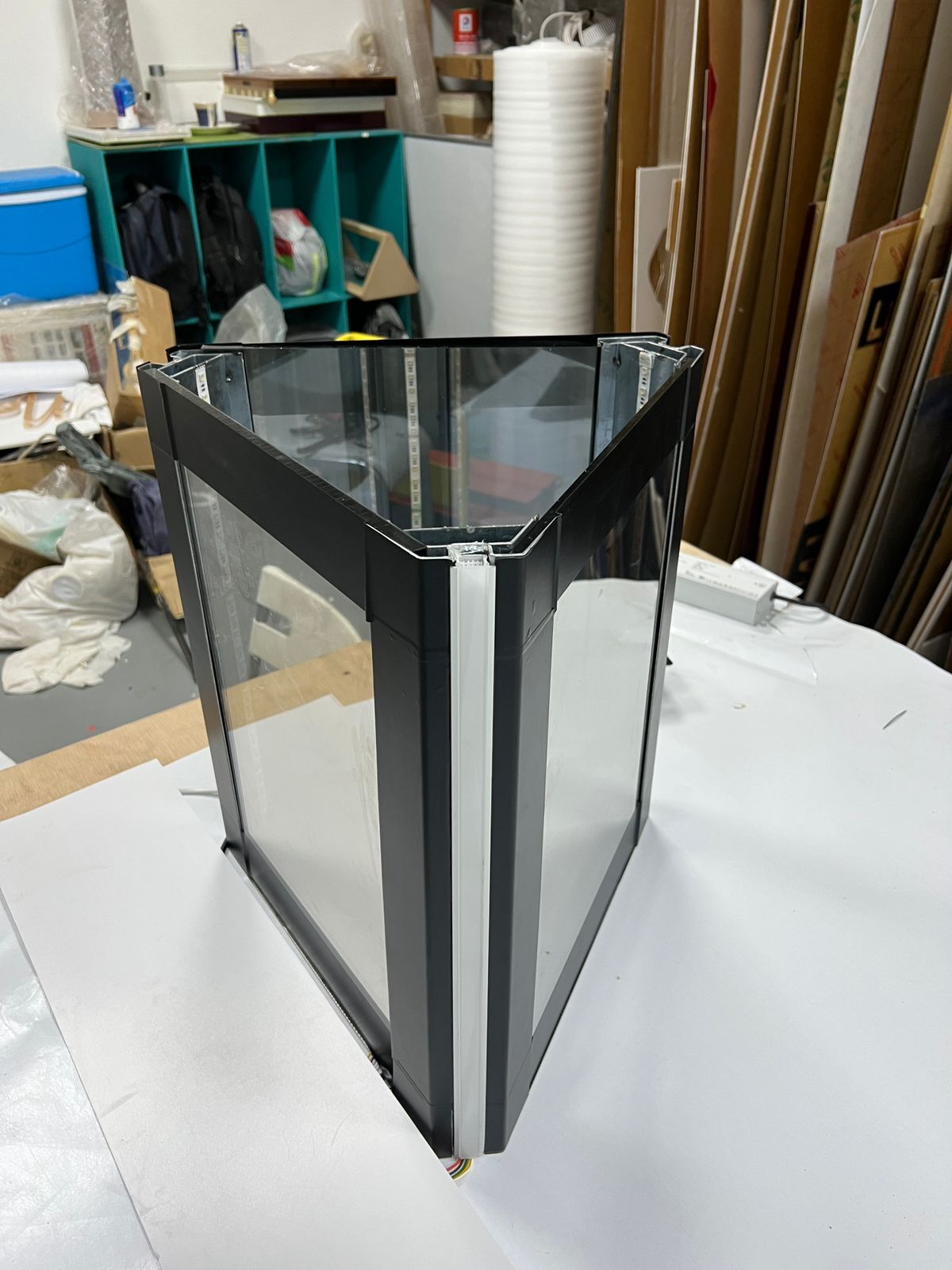 Hexagonal glass enclosure